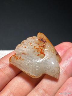 宋代和田玉籽料白玉红沁凤鸟挂件:穿越千年的祥瑞之美
